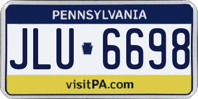 PA license plate JLU6698