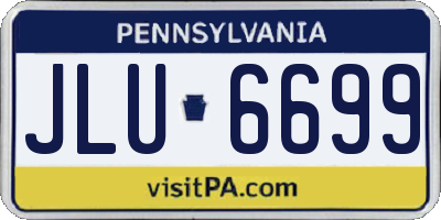 PA license plate JLU6699