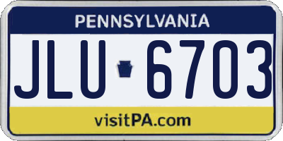 PA license plate JLU6703