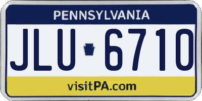 PA license plate JLU6710