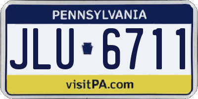 PA license plate JLU6711