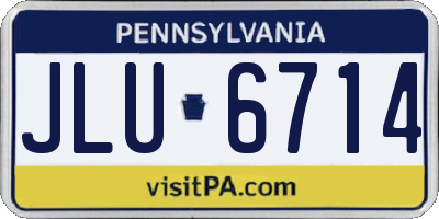 PA license plate JLU6714