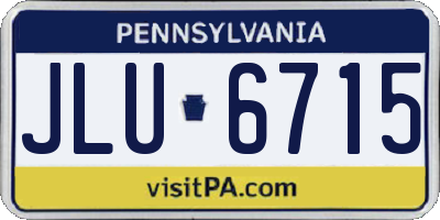PA license plate JLU6715