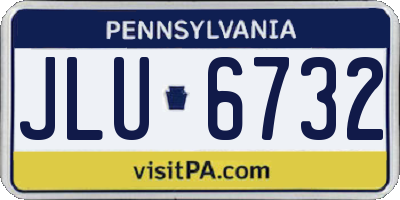 PA license plate JLU6732