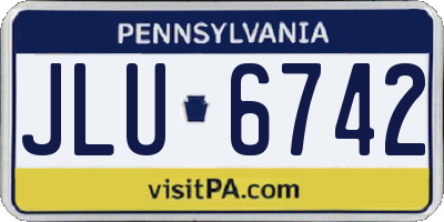 PA license plate JLU6742