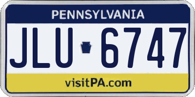PA license plate JLU6747