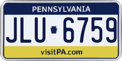 PA license plate JLU6759