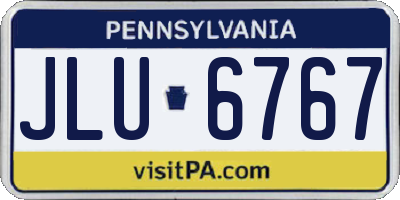 PA license plate JLU6767
