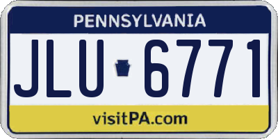 PA license plate JLU6771