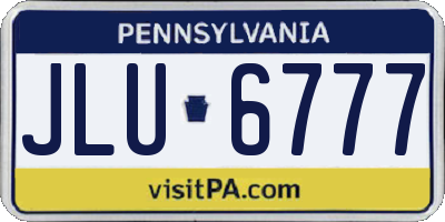 PA license plate JLU6777