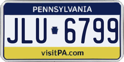 PA license plate JLU6799
