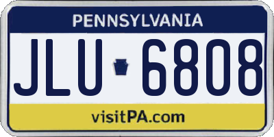 PA license plate JLU6808