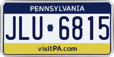 PA license plate JLU6815