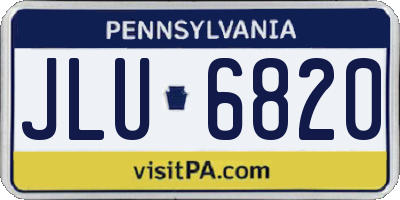 PA license plate JLU6820