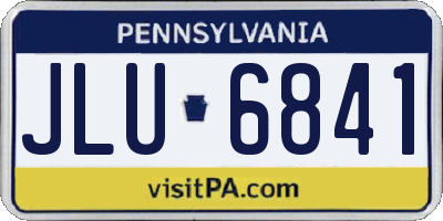 PA license plate JLU6841