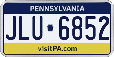 PA license plate JLU6852