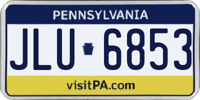 PA license plate JLU6853