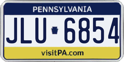 PA license plate JLU6854