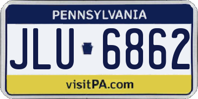 PA license plate JLU6862