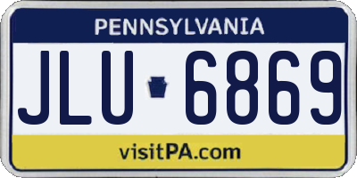 PA license plate JLU6869