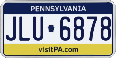 PA license plate JLU6878