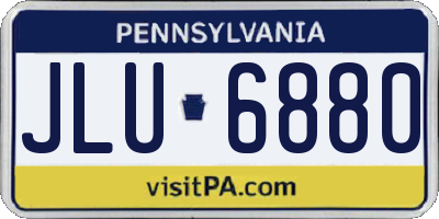 PA license plate JLU6880