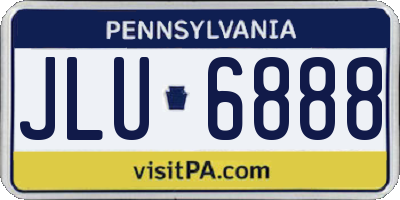 PA license plate JLU6888
