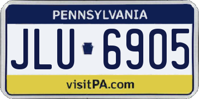 PA license plate JLU6905