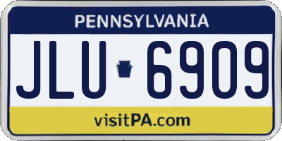PA license plate JLU6909