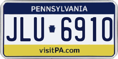 PA license plate JLU6910