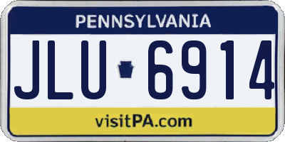 PA license plate JLU6914