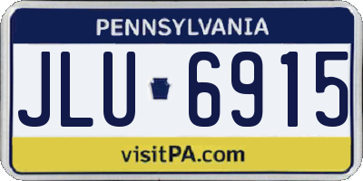 PA license plate JLU6915