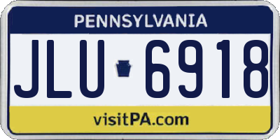PA license plate JLU6918