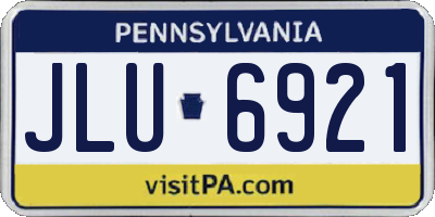 PA license plate JLU6921