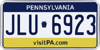 PA license plate JLU6923