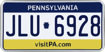 PA license plate JLU6928