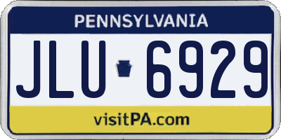 PA license plate JLU6929