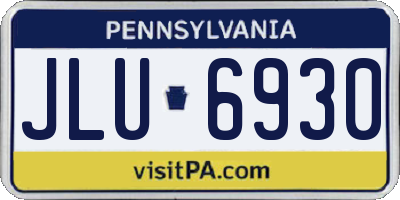 PA license plate JLU6930