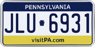 PA license plate JLU6931