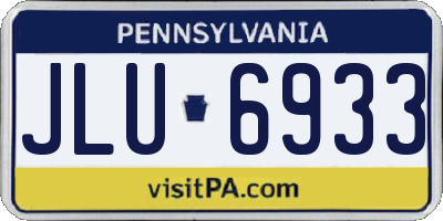 PA license plate JLU6933