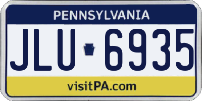 PA license plate JLU6935