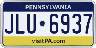 PA license plate JLU6937
