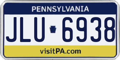 PA license plate JLU6938