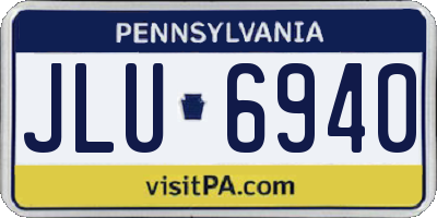 PA license plate JLU6940