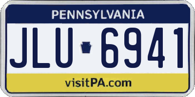 PA license plate JLU6941