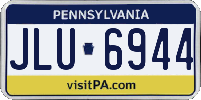 PA license plate JLU6944