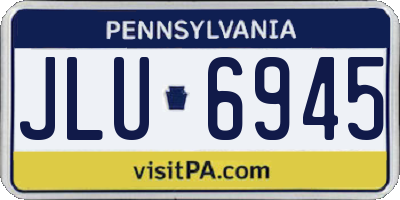 PA license plate JLU6945