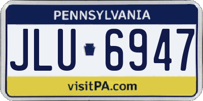 PA license plate JLU6947