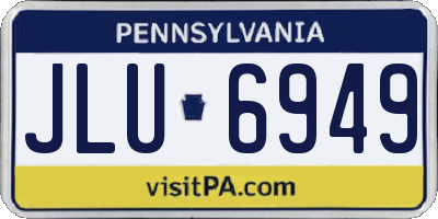 PA license plate JLU6949