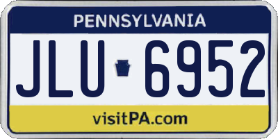 PA license plate JLU6952